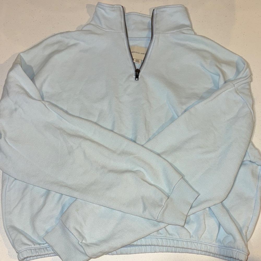 Light Blue American Eagle Half-Zip Crewneck ✨